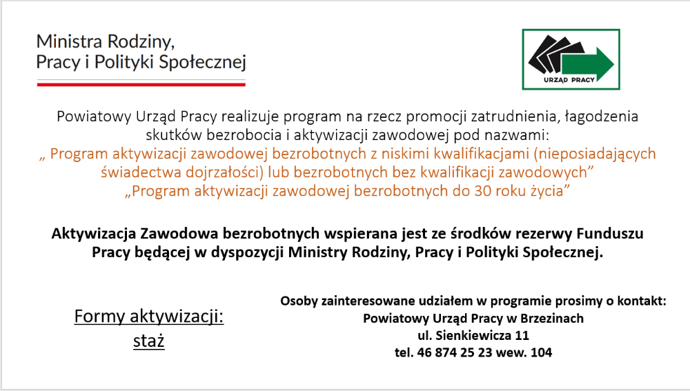 Programy - rezerwa Ministra